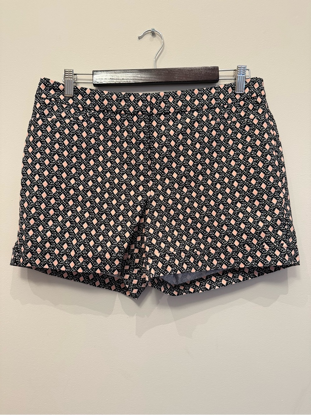 Women's Patterned Pink and Black Shorts, Size 10
